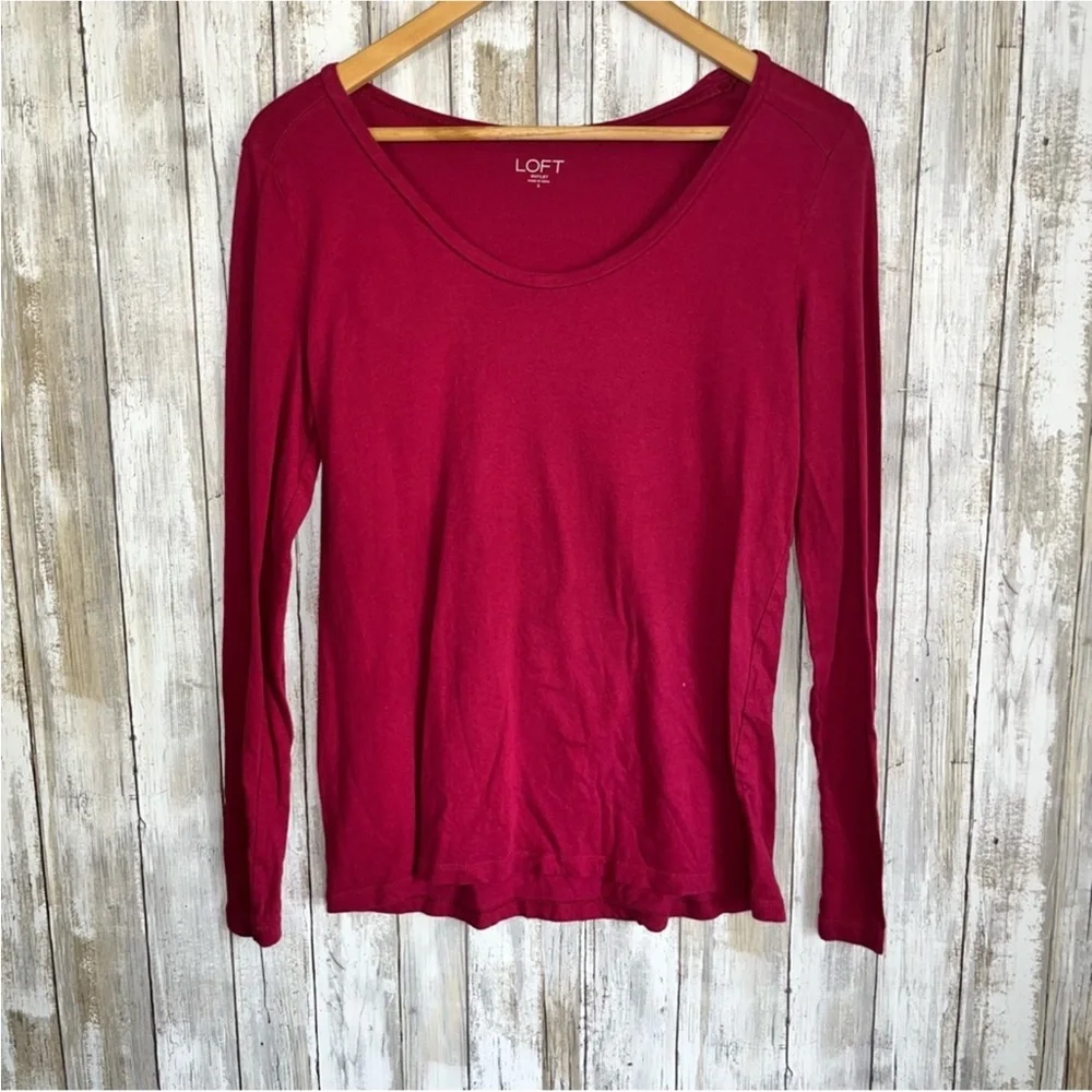 Loft Reddish Pink Long Sleeve Blouse - Picture 1 of 4